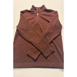 Van Heusen Flex Quarter Zip Pullover Mens Medium Brown Marled Sweater